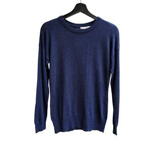 Magaschoni Cashmere Blend Women's Loose Fit Navy Blue Sweater, Size Small
